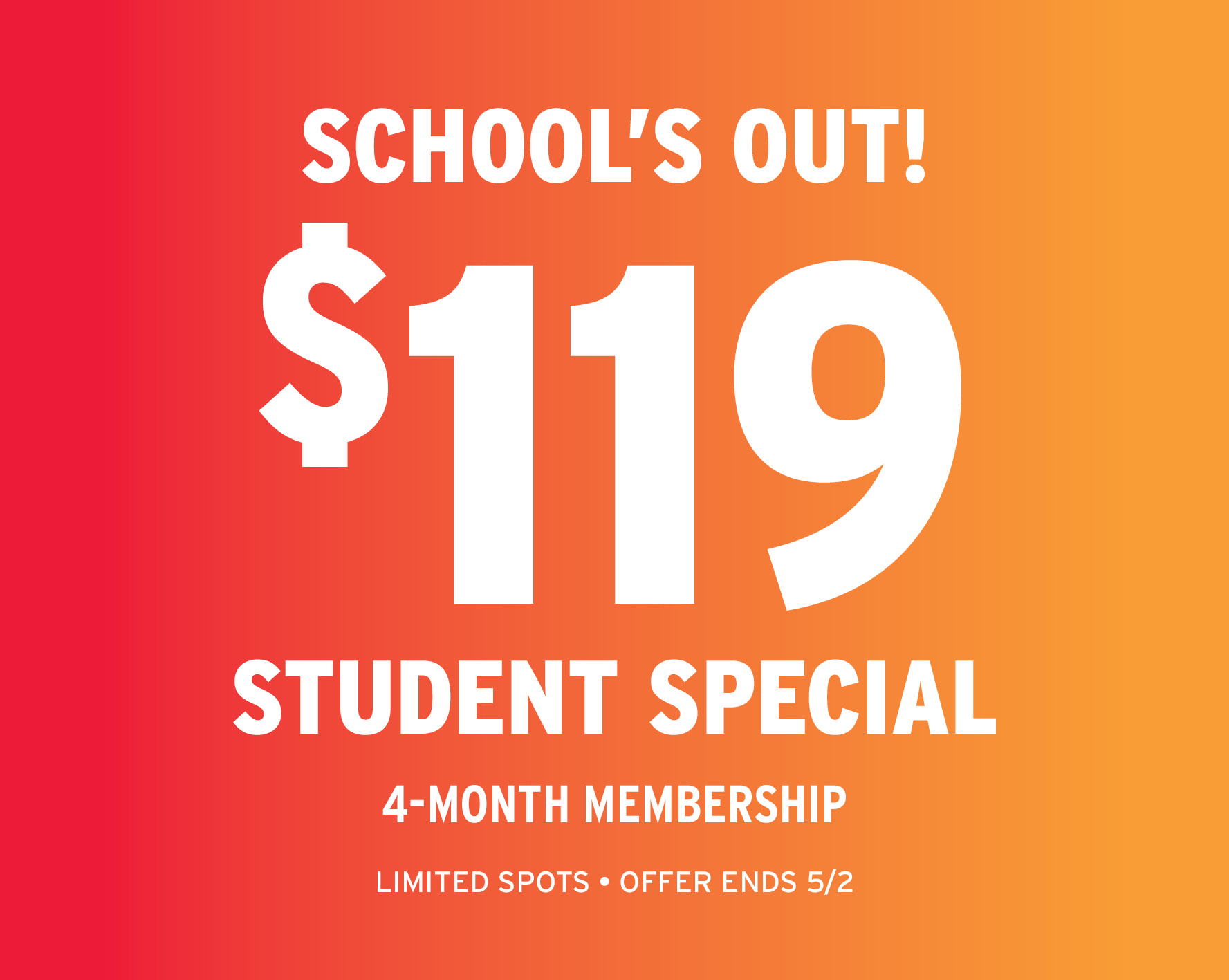 Student Special! $119 for 4mo Peak Results Membership